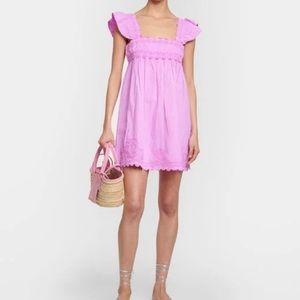 Light pink Juliet Dunn poplin mini dress